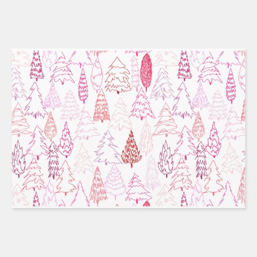 Scribble Trees - zusammengesetzte Papierblätter Geschenkpapier Set (Vorderseite 2)