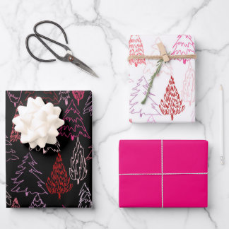 Scribble Trees - zusammengesetzte Papierblätter Geschenkpapier Set