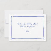 Scribble Whimsical Doodle Hand Gezeichnet Bridal T Dankeskarte (Rückseite)