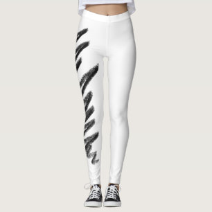 Scribble Yoga Pants, Schwarz und Weiß Leggings