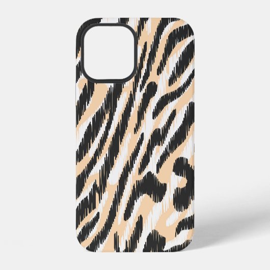 Scribble Zebra Leopard: Vintage Fell iPhone Hülle (Rückseite)