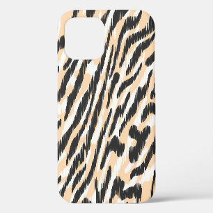 Scribble Zebra Leopard: Vintage Fell iPhone 12 Hülle