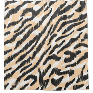 Scribble Zebra Leopard: Vintager Pelz Duschvorhang