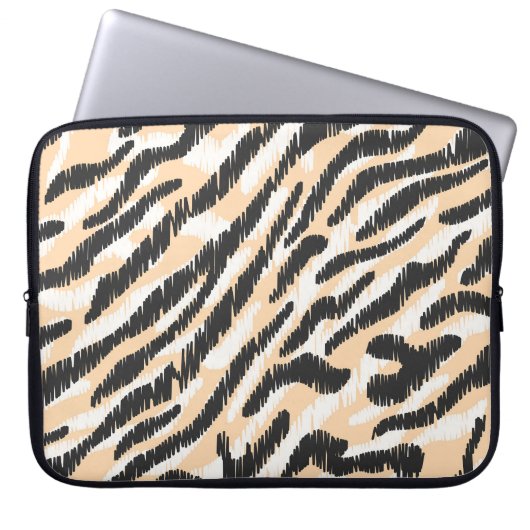 Scribble Zebra Leopard: Vintager Pelz Laptopschutzhülle (Vorderseite)