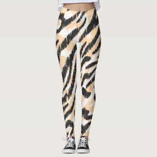 Scribble Zebra Leopard: Vintager Pelz Leggings