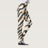 Scribble Zebra Leopard: Vintager Pelz Leggings (Rechts)