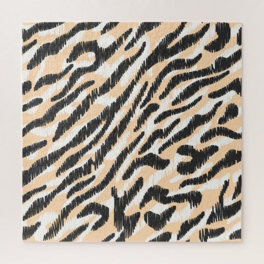 Scribble Zebra Leopard: Vintager Pelz Puzzle (Vertikal)