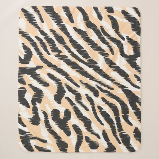 Scribble Zebra Leopard: Vintager Pelz Sherpadecke (Vorderseite)