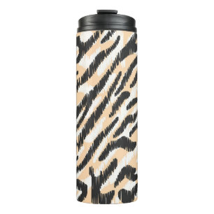 Scribble Zebra Leopard: Vintager Pelz Thermosbecher