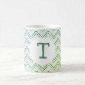 Scribble Zig Zag Monogram in Green to Blue Kaffeetasse (Mittel)