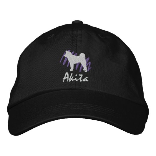 Scribbled Akita Bestickte Baseballkappe (Vorderseite)