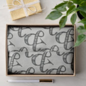 Scribbled Amperand Sign Playful Fun Black & Gray Seidenpapier (Geschenk)