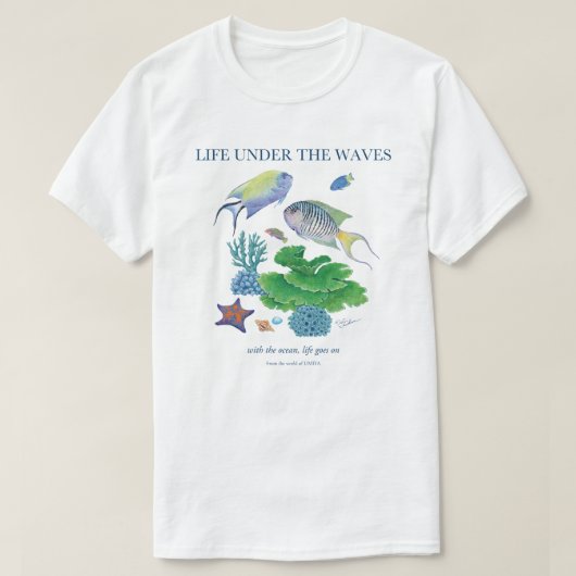 Scribbled Angelfish and More | Ocean Life T-Shirt (Design vorne)