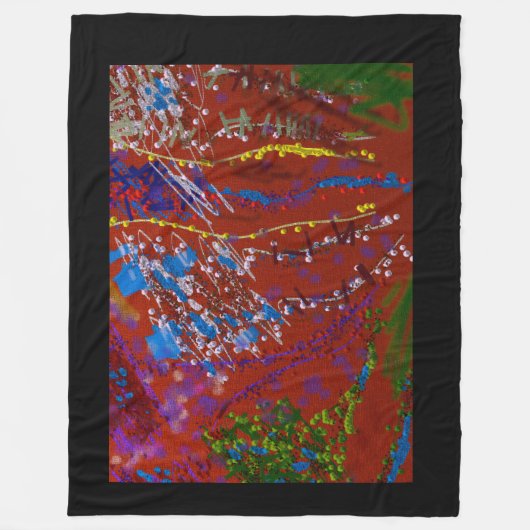 Scribbled Flowers Graffiti  Fleecedecke (Vorderseite)