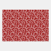 Scribbled Hearts Pattern Geschenkpapier Set (Vorderseite 3)