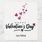 Scribbled Hearts Red Pink Valentine's Day Script Weinetikett (Einzelnes Label)