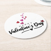 Scribbled Hearts Valentine's Day Red Pink Script Runder Pappuntersetzer (Angewinkelt)