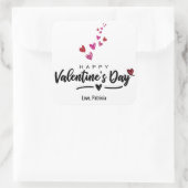 Scribbled Hearts Valentine's Day Script Rot Rosa Quadratischer Aufkleber (Tasche)