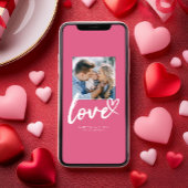 Scribbled Hearts Valentinstag Foto Feiertagskarte