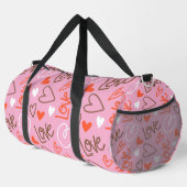 Scribbled Liebe Hearts Duffel Bag Duffle Bag (Rechte Ecke)