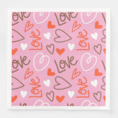 Scribbled Liebe Hearts Paper Napkin Serviette (Vorderseite)
