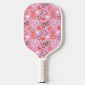 Scribbled Liebe Hearts Pickleball Paddel Pickleball Schläger (Rückseite)