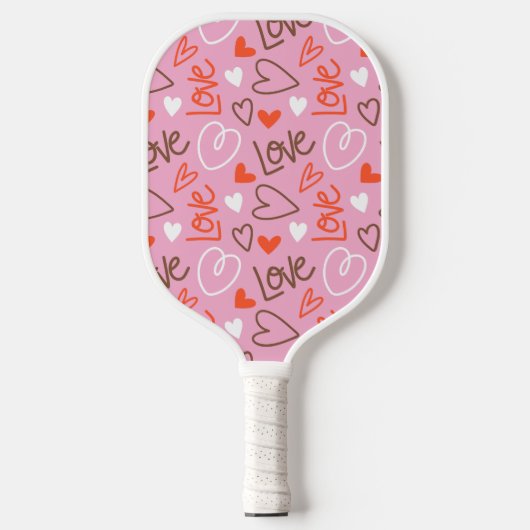 Scribbled Liebe Hearts Pickleball Paddel Pickleball Schläger (Vorderseite)