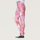 Scribbled Liebe Herz Leggings (Links)