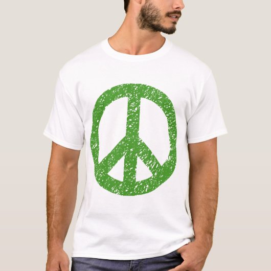 Scribbled Peace Symbol - Avocado T-Shirt (Vorderseite)