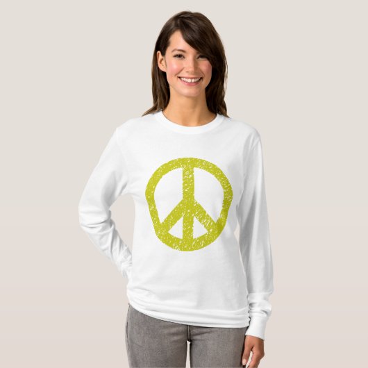Scribbled Peace Symbol - Banana T-Shirt (Vorne ganz)