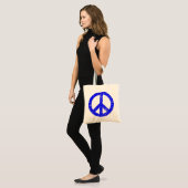 Scribbled Peace Symbol - Blau Tragetasche (Vorderseite (Model))
