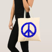Scribbled Peace Symbol - Blau Tragetasche (Vorderseite (Produkt))