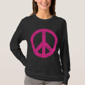 Scribbled Peace Symbol - Hot Pink T-Shirt (Vorderseite)