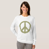Scribbled Peace Symbol - Khaki T-Shirt (Vorne ganz)