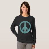 Scribbled Peace Symbol - Lt Blue Green T-Shirt (Vorne ganz)