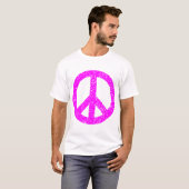 Scribbled Peace Symbol - Magenta T-Shirt (Vorne ganz)
