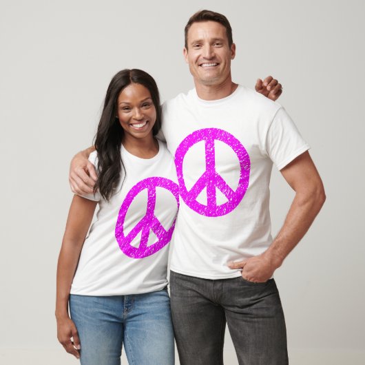 Scribbled Peace Symbol - Magenta T-Shirt (Unisex)