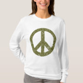 Scribbled Peace Symbol - Olive Drab T-Shirt (Vorderseite)