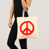 Scribbled Peace Symbol - Red Tragetasche (Vorderseite (Produkt))