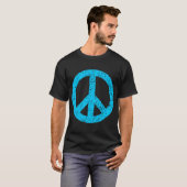 Scribbled Peace Symbol - Sky Blue T-Shirt (Vorne ganz)