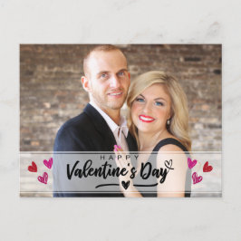 Scribbled Red Pink Hearts Valentine's Day Foto Feiertagspostkarte