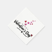 Scribbled Red Pink Hearts Valentine's Day Script Serviette (Ecke)