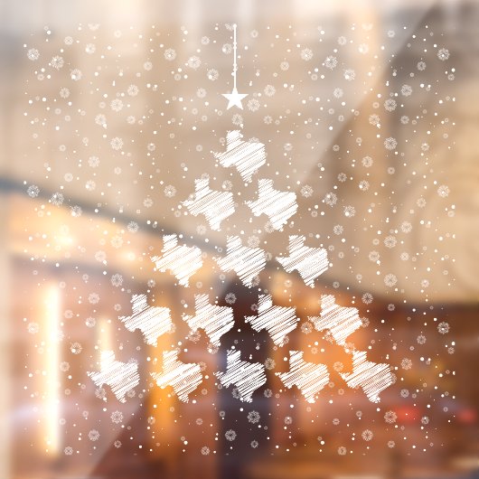 Scribbled Texas Christmas Tree Fensteraufkleber (Blatt 2)