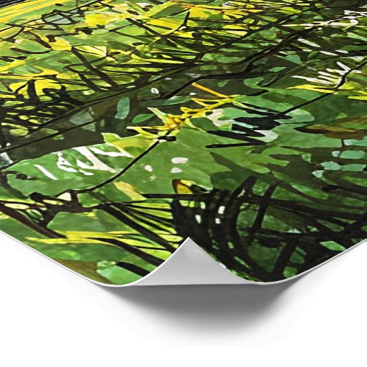 Scribbled Tree - Kunststil-Landschaft Poster (Ecke)