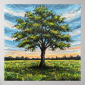 Scribbled Tree - Kunststil-Landschaft Poster (Vorne)