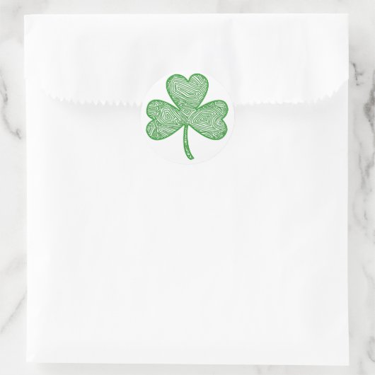 Scribbleprint Clover Runder Aufkleber (Tasche)