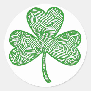 Scribbleprint Clover Runder Aufkleber