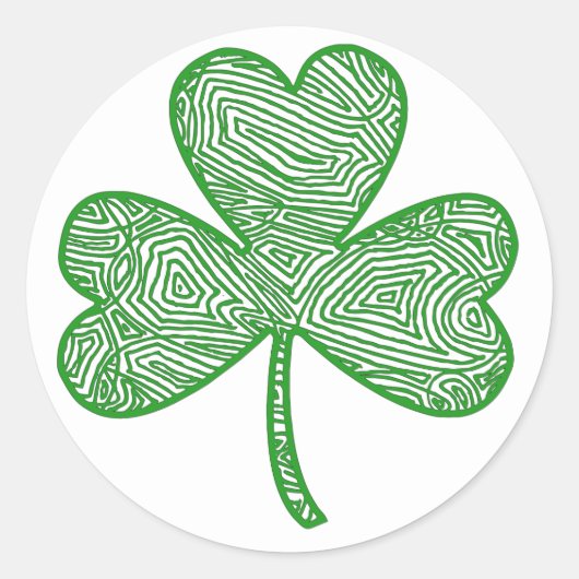 Scribbleprint Clover Runder Aufkleber (Vorderseite)