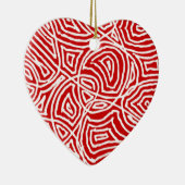 Scribbleprint Herz Keramik Ornament (Rechts)