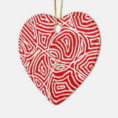 Scribbleprint Herz Keramik Ornament (Links)